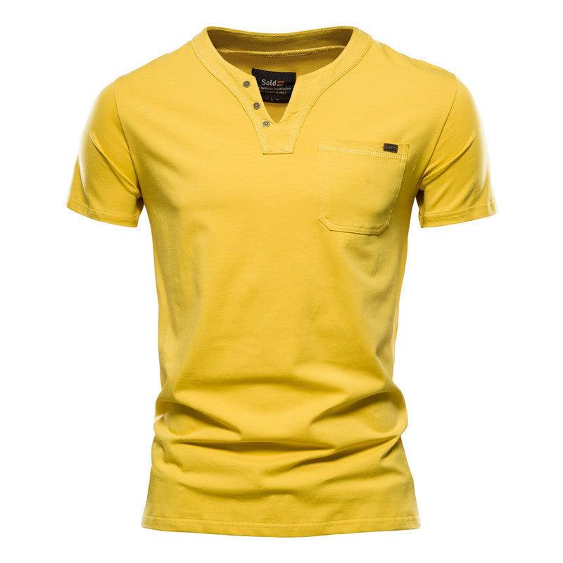 Sports T-shirt Slim Cotton Pocket Men - WOMONA.COM