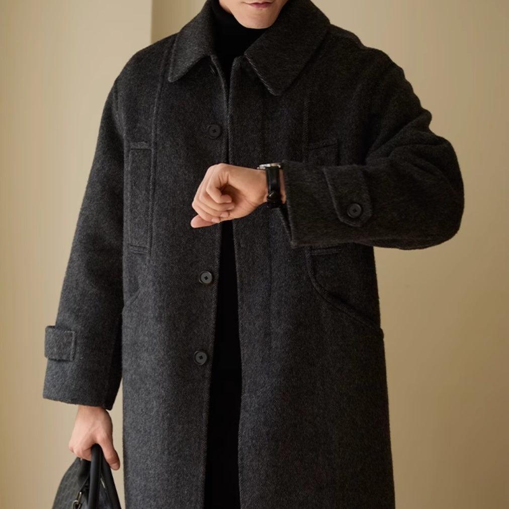 Wool Double-sided Woolen Coat Mid-length Men's Coat - WOMONA.COM