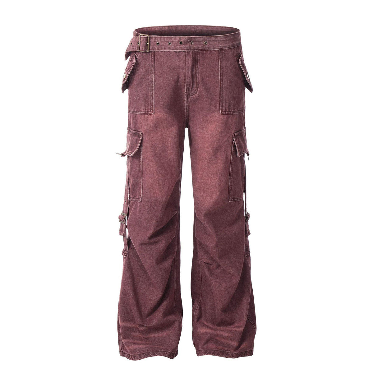 Washed Overalls Denim Wide-leg Straight Pants Male - WOMONA.COM