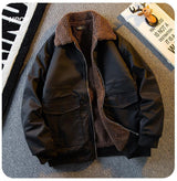 Fleece-lined Padded Lapel Jacket - WOMONA.COM