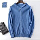 Men's Zipper Solid Color Hooded Sweater Cardigan