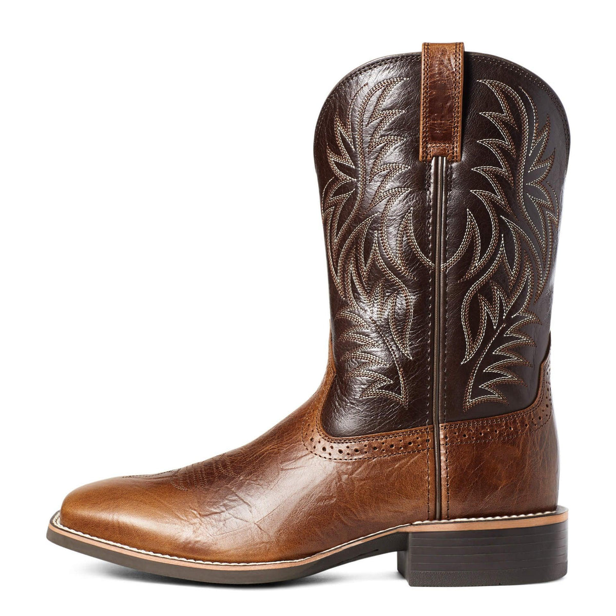 Vintage Carved Stitching Wide Head Western Cowboy Boot - WOMONA.COM