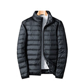 Men's Stand Collar Lightweight Feather Cotton Jacket - WOMONA.COM