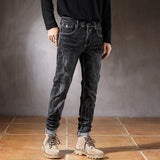 Black Ripped Long Jeans Male