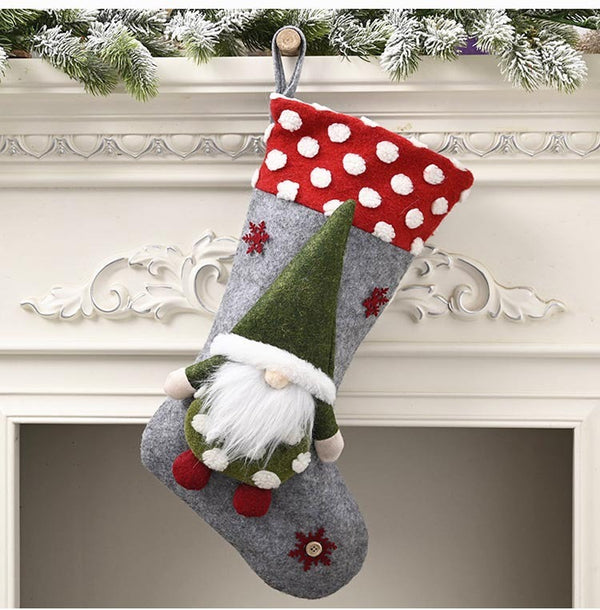 Christmas Decorative Supplies Lambswool Three-dimensional Christmas Socks