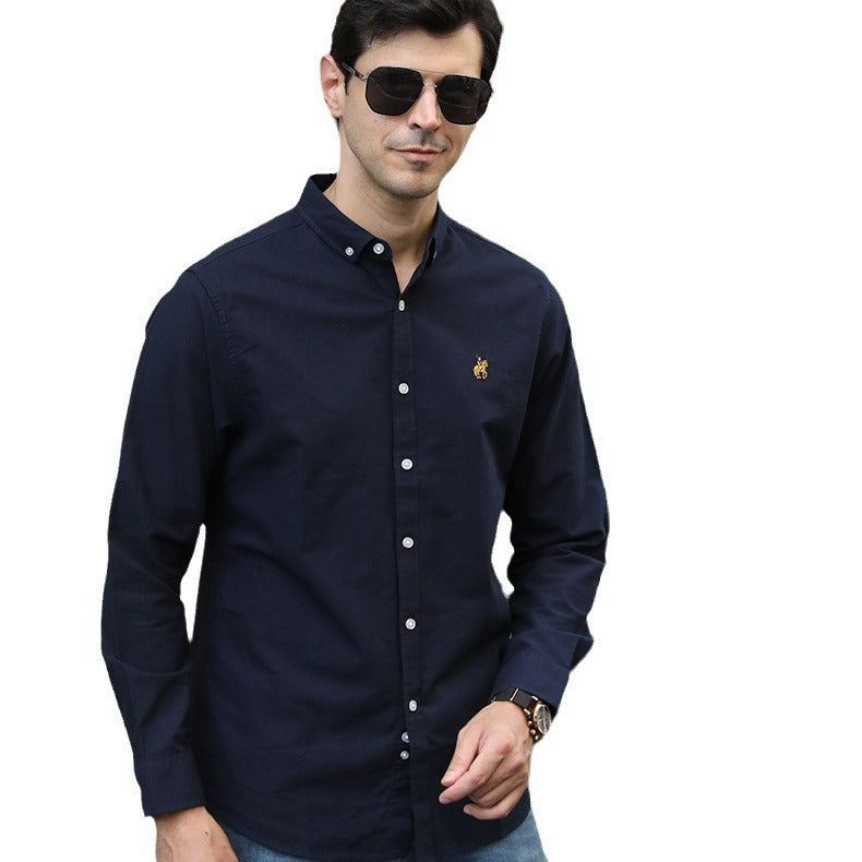 Casual Long-sleeved Shirt Plus Size Men - WOMONA.COM