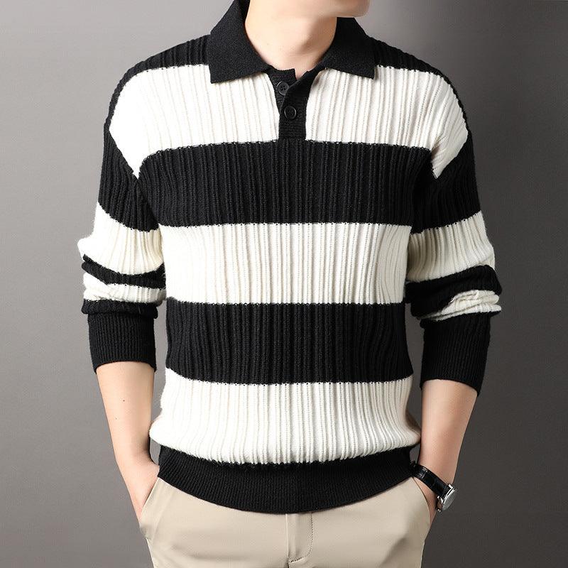 Loose Striped Fashion Casual Long Sleeve Top - WOMONA.COM