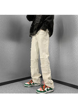 Men's Slim Straight Bootcut Trousers - WOMONA.COM