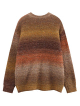 Gradient Contrast Striped Sweater - WOMONA.COM