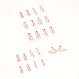 Summer Floral Glitter Wear Finished Beauty Fake Nails - WOMONA.COM