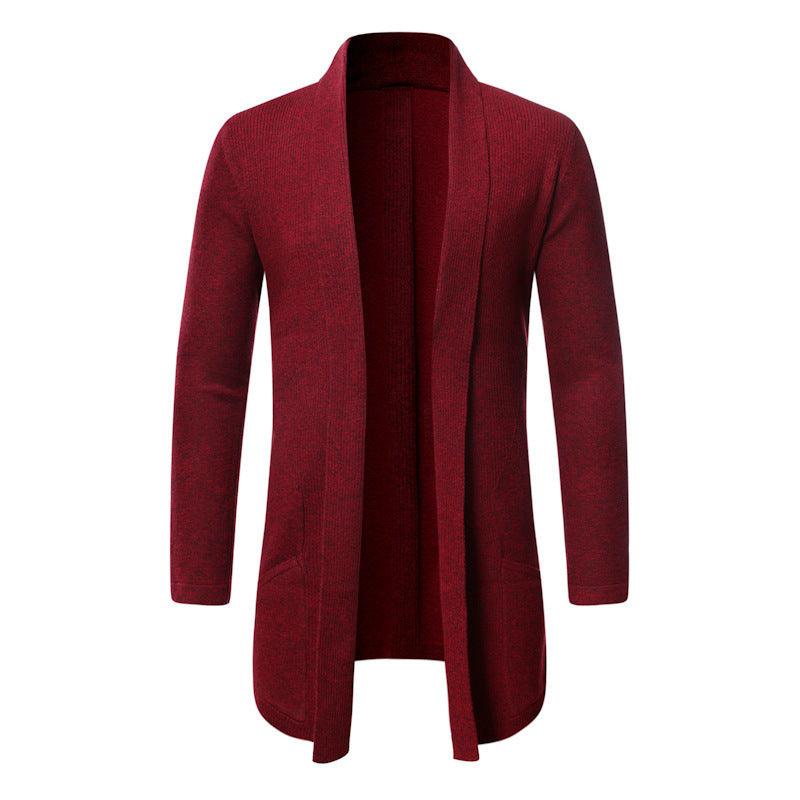 Fall Mid-length Trench Coat Knitted Cardigan Sweater - WOMONA.COM