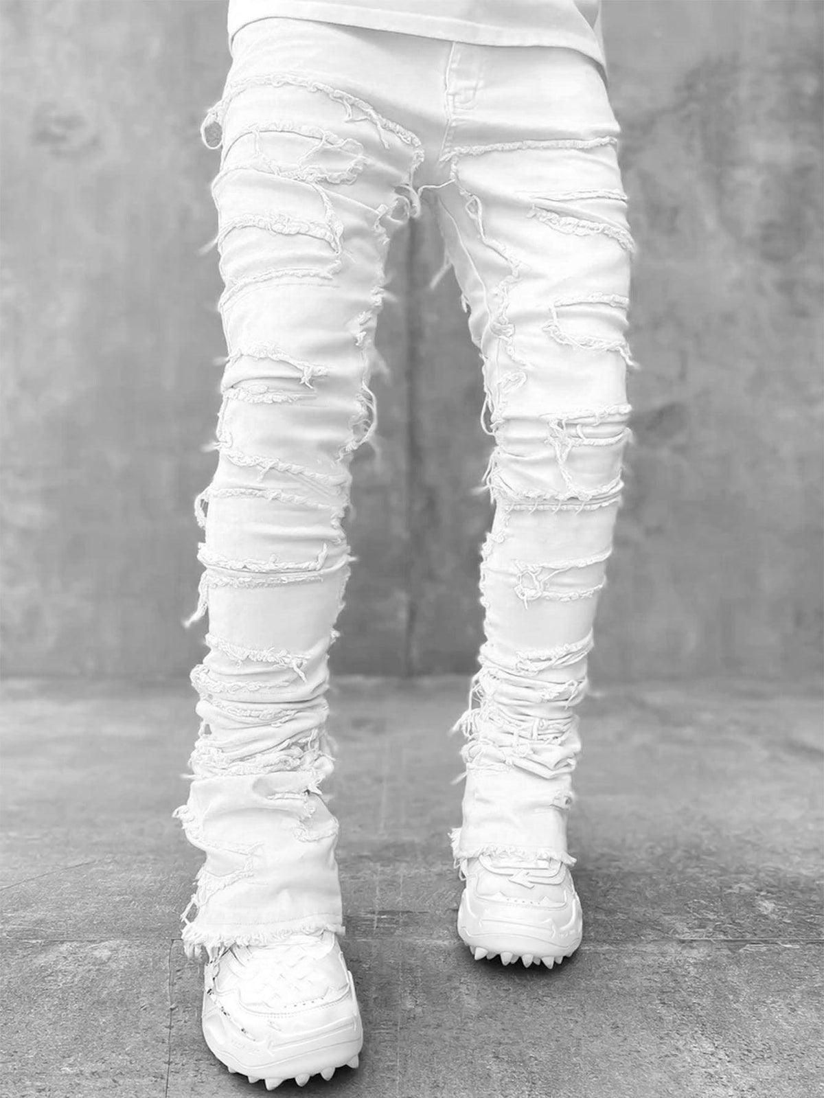 Men Trousers Individual Patched Pants - WOMONA.COM