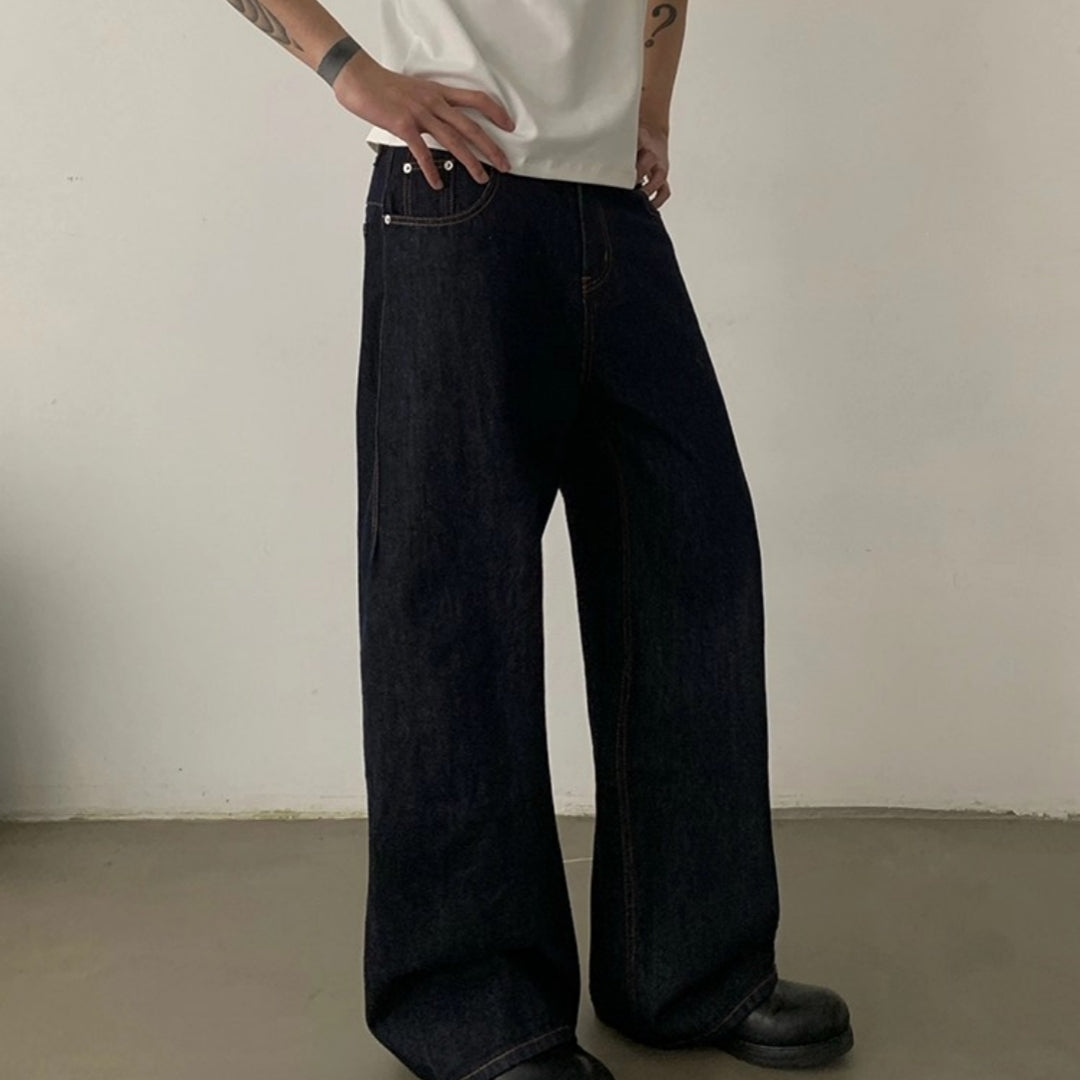 Men's American-style Loose-fit Vintage Straight-leg Jeans