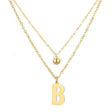 Double-layer Letter Necklace Ornament - WOMONA.COM