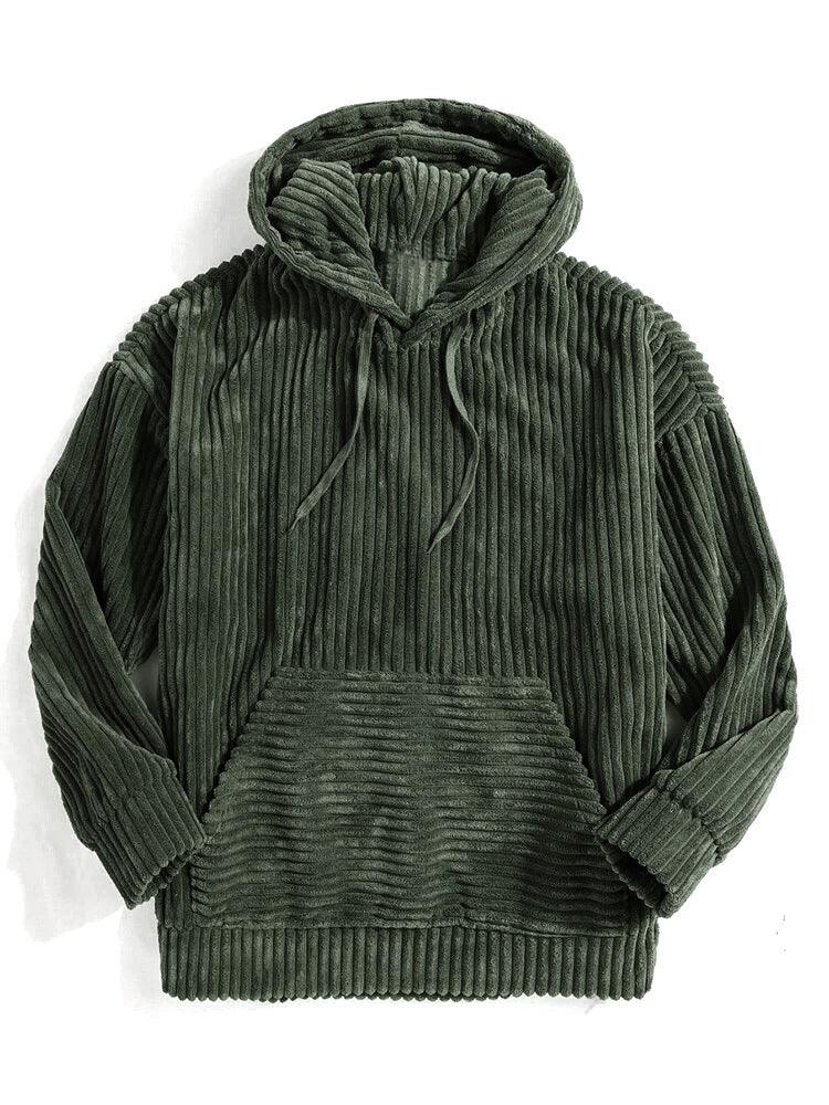 Kangaroo Pocket Hanging Shoulder Hoodie - WOMONA.COM