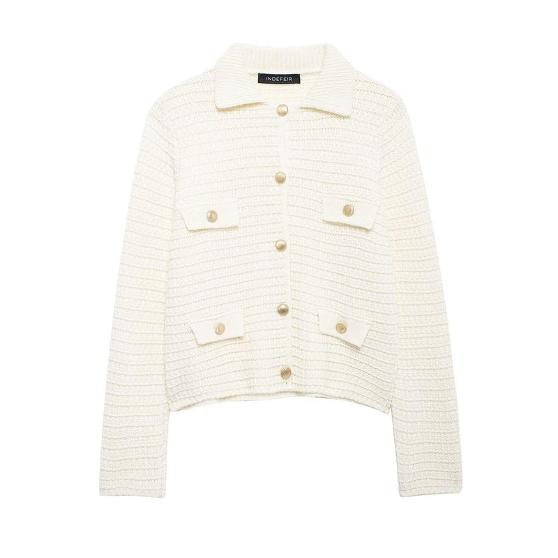 European And American Lapel Knitted Cardigan Jacket