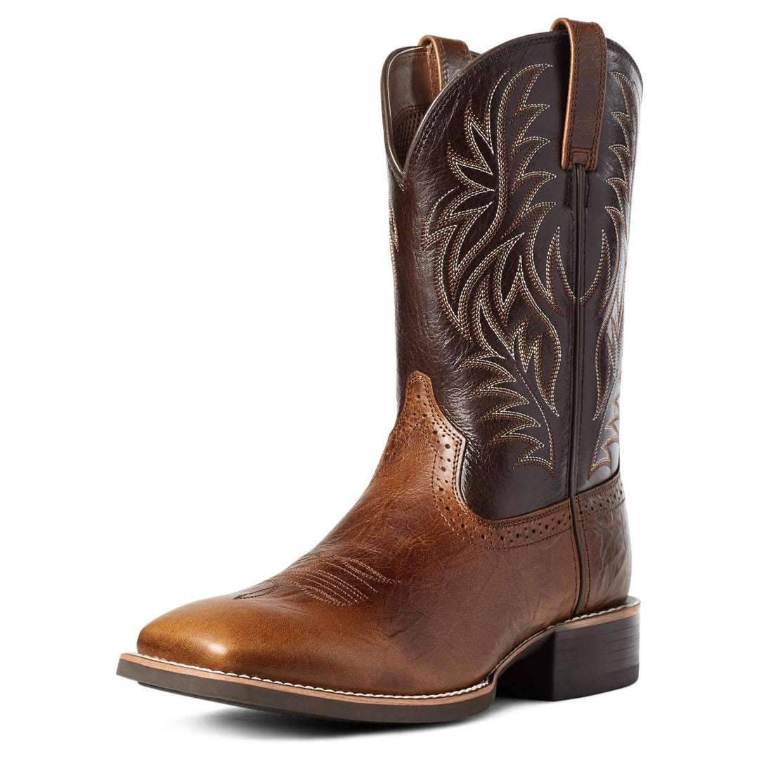 Vintage Carved Stitching Wide Head Western Cowboy Boot - WOMONA.COM