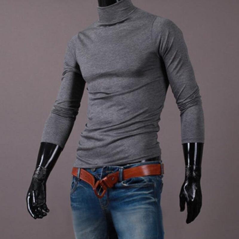 High Neck Thin Color Slim-fit Fashion Long Sleeves - WOMONA.COM