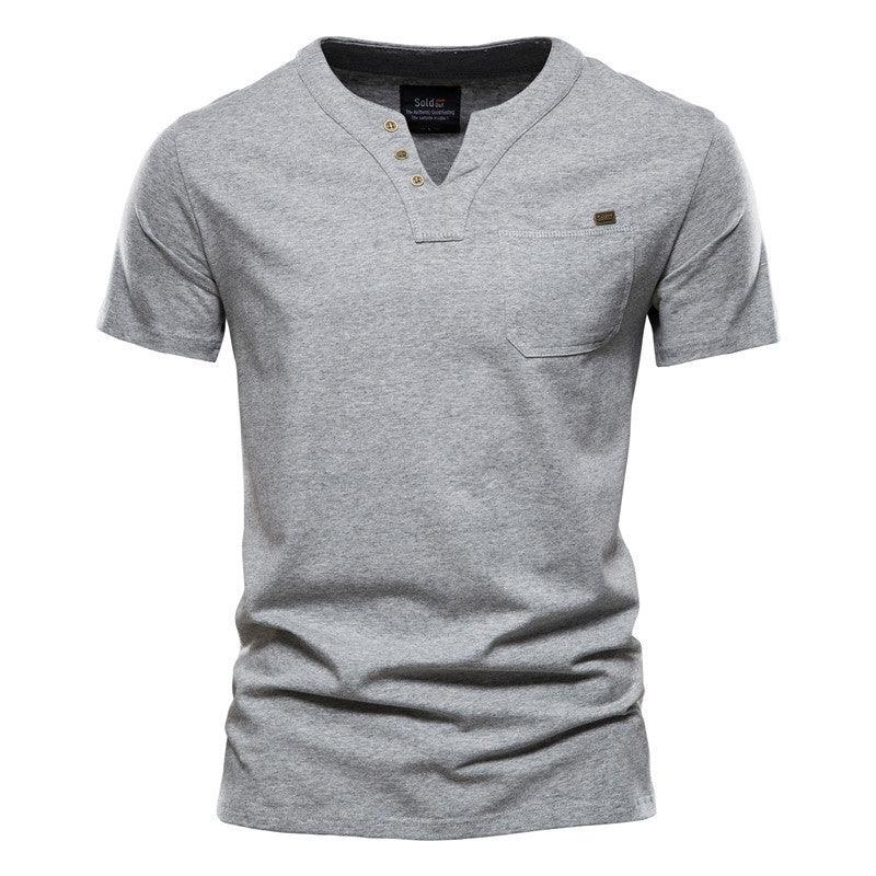 Sports T-shirt Slim Cotton Pocket Men - WOMONA.COM