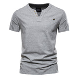 Sport T-Shirt Slim Cotton Pocket Herren