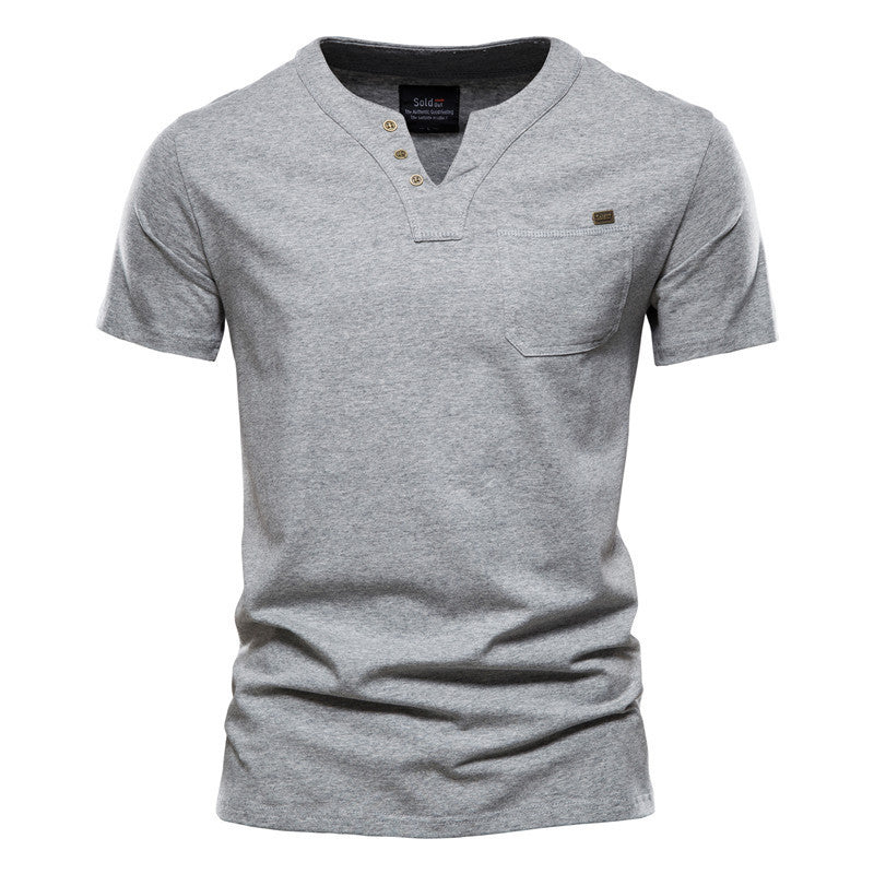 Sport T-Shirt Slim Cotton Pocket Herren