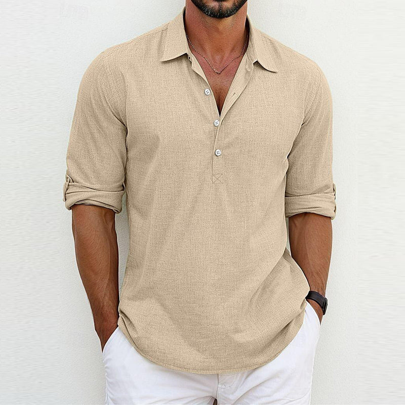 Solid Color Polo Collar Leisure Fashion Tops - WOMONA.COM