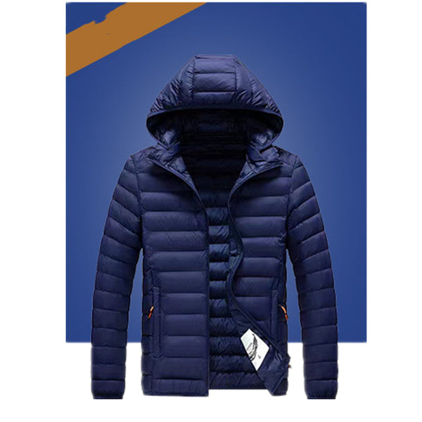 Large Men's Down Cotton Jacket Short Style - WOMONA.COM