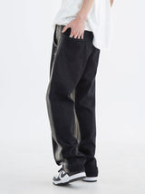 American Retro Side Gradient Black Jeans For Men - WOMONA.COM