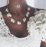 Alloy Flower Shell Necklace - WOMONA.COM