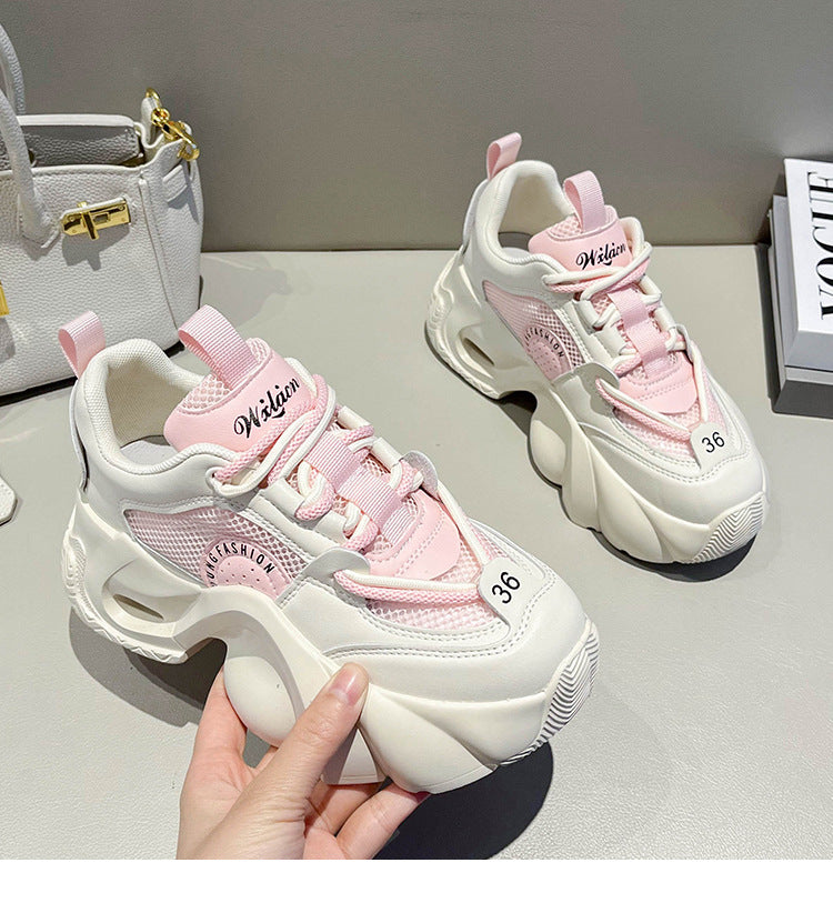 Women's Fashion Casual Thick Bottom Breathable Sneakers - WOMONA.COM