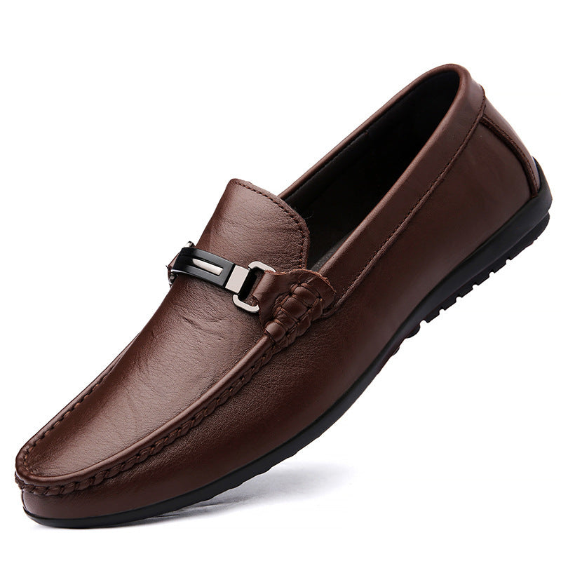 Mocasines Gommino para hombre, zapatos casuales de cuero, terciopelo simple