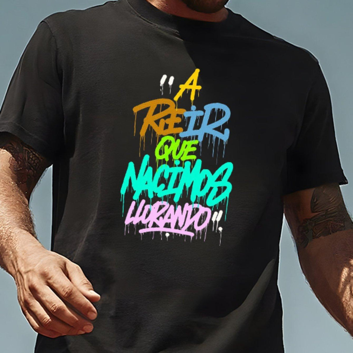 How Were We Born Round Neck Printed T-shirt - WOMONA.COM