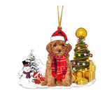 Christmas Family Puppies Decorate Trees With Lights - WOMONA.COM