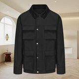 Fashion Solid Color Zipper Jacket Men