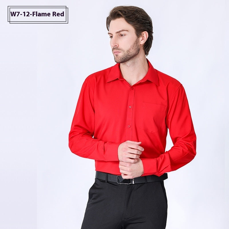 Commute Minimalist Business Professional Non-ironing Stretch Shirt Long Sleeve Men's High Sense