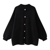 Fastener Decoration Batwing-sleeved Jacket