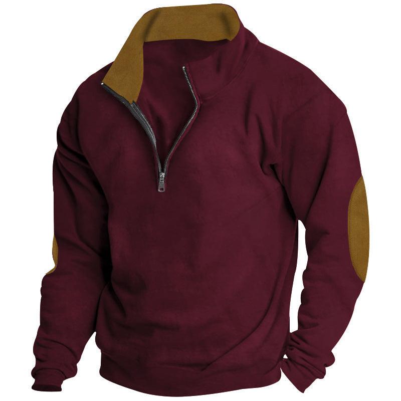 Casual Multicolor Stand Collar Long Sleeve Sweater - WOMONA.COM