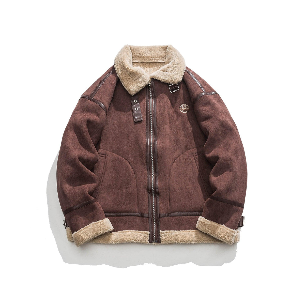 Men's Stand Collar Lamb Wool Cotton-padded Jacket - WOMONA.COM