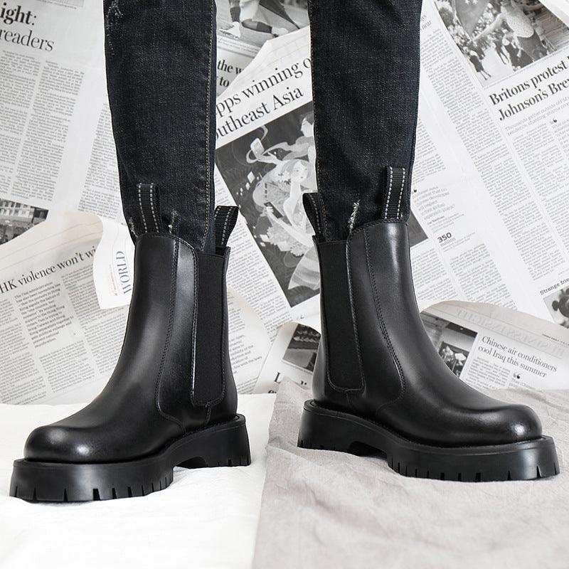 Winter Fleece-lined Dr Martens Boots Men's Korean Style - WOMONA.COM