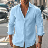 Men's Cotton And Linen Shirt High Elastic And Comfortable - WOMONA.COM