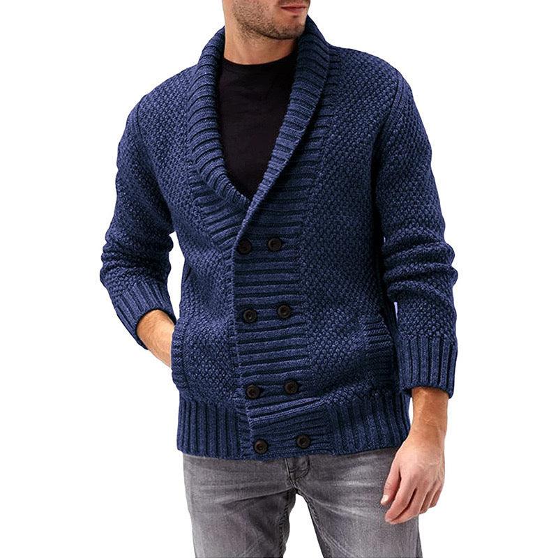 Men's Comfortable Long Sleeve Lapel Sweater