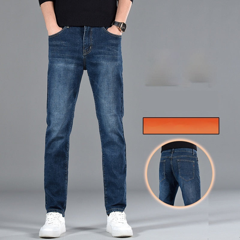 New Slim Fit Youth Casual Straight-leg Cotton Jeans Men - WOMONA.COM