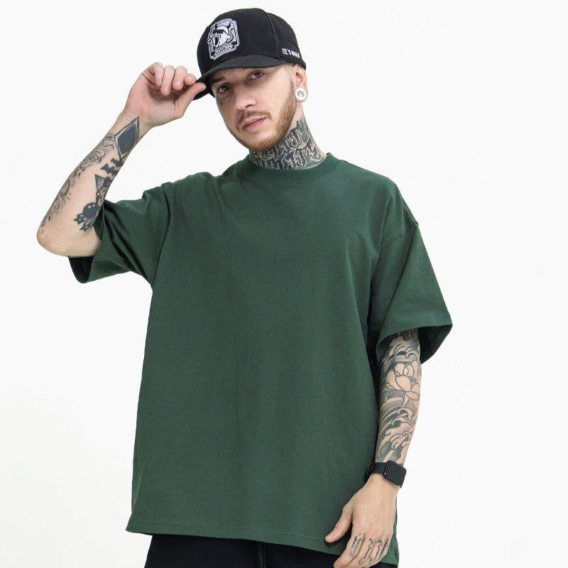 Oversize Loose Cotton Solid Color T-shirt For Men And Women