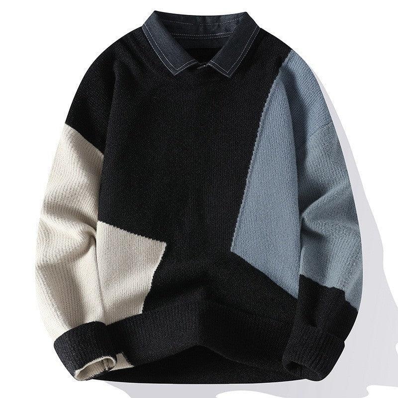 Men's False Two Pieces Sweater - WOMONA.COM