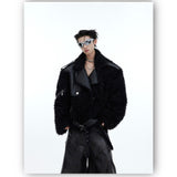 Heavyweight Deconstructed Plush Fur Cotton Jacket - WOMONA.COM