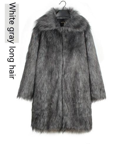 Men's Overcoat Faux Fur Coat Long Trench Coat - WOMONA.COM