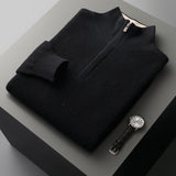 Cashmere Men's Thickened Half-high Collar Zipper Pullover Sweater