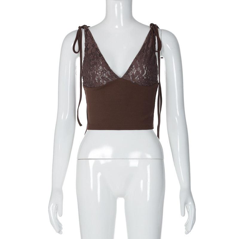 Micro-elastic Solid Color Short Camisole - WOMONA.COM