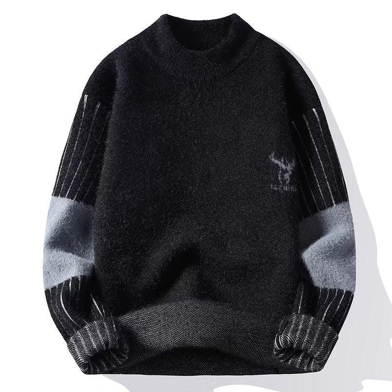 Fleece-lined Half Turtleneck Sweater - WOMONA.COM