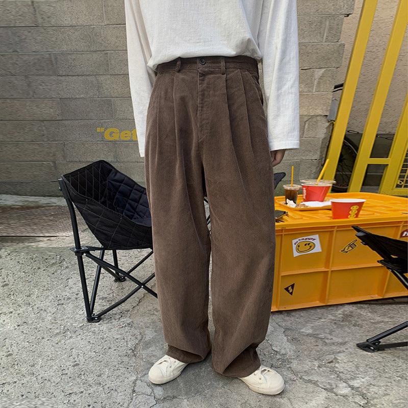Vintage Corduroy Casual Pants For Men Korean Version - WOMONA.COM